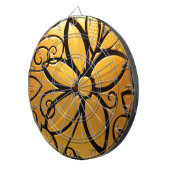 Gelbgelbes Blumendesign Dartscheibe (Vorderseite rechts)