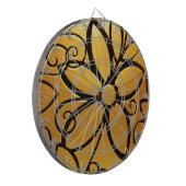 Gelbgelbes Blumendesign Dartscheibe (Vorderseite Links)