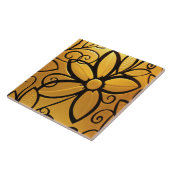 Gelbgelbes Blumendesign Fliese (Seite)