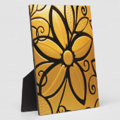 Gelbgelbes Blumendesign Fotoplatte (Seite)