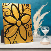 Gelbgelbes Blumendesign Fotoplatte (Seite)