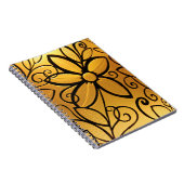 Gelbgelbes Blumendesign Notizblock (Rechte Seite)