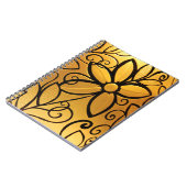 Gelbgelbes Blumendesign Notizblock (Linke Seite)