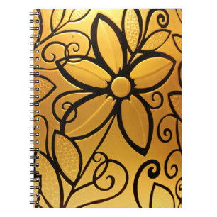 Gelbgelbes Blumendesign Notizblock