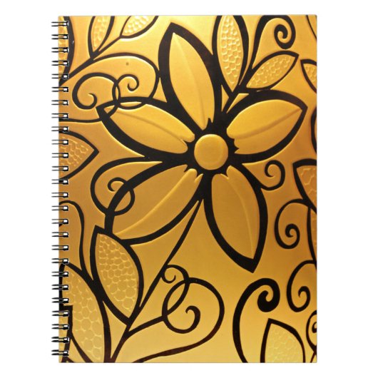 Gelbgelbes Blumendesign Notizblock (Vorderseite)