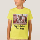 Gelbgelbes Personalisiertes Foto und Text T-Shirt (Vorderseite)