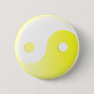 Gelbgelbes Yin/Yang-Symbol Button