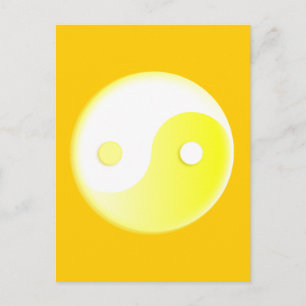 Gelbgelbes Yin/Yang-Symbol Postkarte