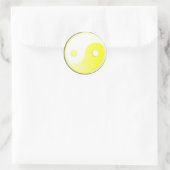 Gelbgelbes Yin/Yang-Symbol Runder Aufkleber (Tasche)