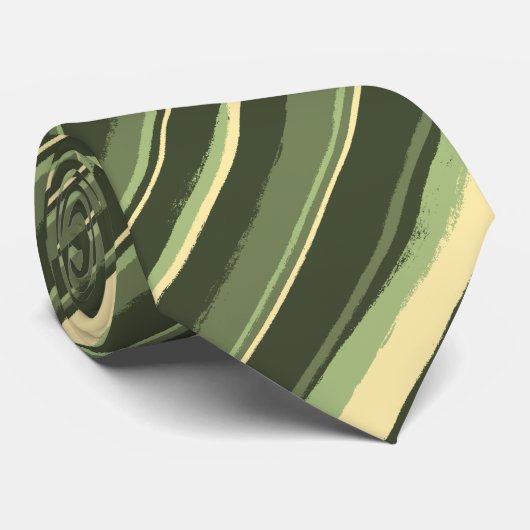 Gelbgestrickter Olive und Gelb zweiseitig Krawatte (Gerollt)