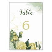 Gelbgold-Blume botanisch Tischnummer (Rückseite)