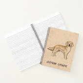 Gelbgoldener Niedlicher Hund mit benutzerdefiniert Notizblock (Innenseite)
