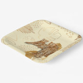 Gelbgoldfarbene Blätter Leoparden-Papier-Teller Pappteller (Gewinkelt)