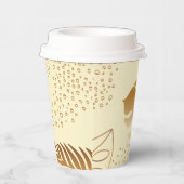 Gelbgoldfarbene Blätter Pappbecher (Rechts)