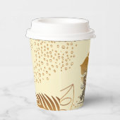 Gelbgoldfarbene Blätter Pappbecher (Rechts)