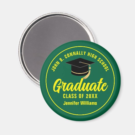 Gelbgraduierter Abschluss Magnet (Vorderseite/Rückseite)