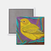 Gelbgrasmücke Magnet (Vorderseite/Rückseite)