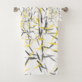 Gelbgrau Abstrakt Badhandtuch Set (Insitu)