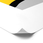 Gelbgrau Schwarz-weiß Abstrakt Poster (Ecke)