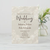 Gelbgrau, Vintag vergoldet, Einladung (Stehend Vorderseite)