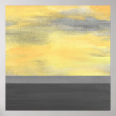 Gelbgraue Abstrakt Moderne Poster (Vorne)