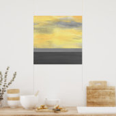 Gelbgraue Abstrakt Moderne Poster (Küche)