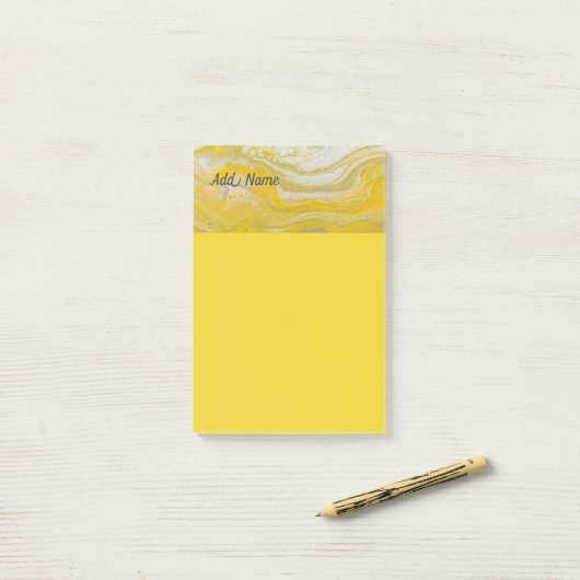 Gelbgraue Abstrakte Personalisierte Post it Anmerk Post-it Klebezettel (Auf Schreibtisch)
