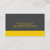 Gelbgraue Besonderheit Schlicht sauber Visitenkarte (Rückseite)