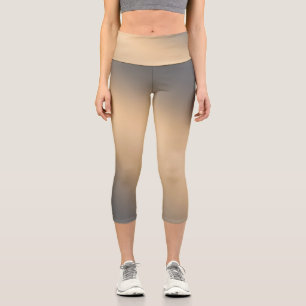 Gelbgraue Mondlicht-Omereffekt Capri Leggings