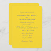 Gelbgraue Schlichte Einladung zur Hochzeit (Vorne/Hinten)