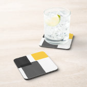 Gelbgraue Schwarz-weiß Moderne Minimalistisch Getränkeuntersetzer (Rechte Seite)