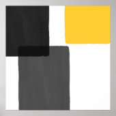Gelbgraue Schwarz-weiß Moderne Minimalistisch Poster (Vorne)