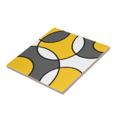 Gelbgraue Schwarz-weiße Abstrakte Kreise Fliese (Seite)