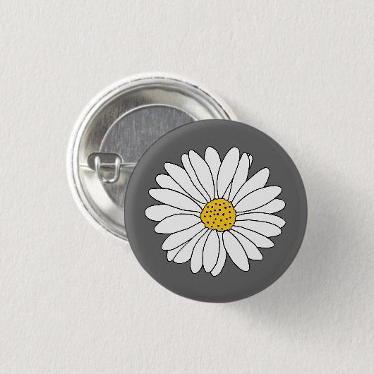 Gelbgraue und weiße Daisy Button (Vorne & Hinten)
