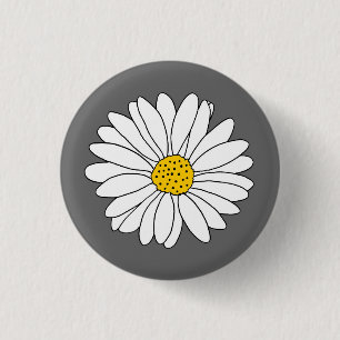 Gelbgraue und weiße Daisy Button