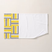 Gelbgraue, weiße Streifen Modernes Muster Badhandtuch Set (Handtuch)