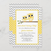 Gelbgraue Zickzack neutrale Niedliche Babydusche Einladung (Vorne/Hinten)