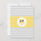Gelbgraue Zickzack neutrale Niedliche Babydusche Einladung (Rückseite)