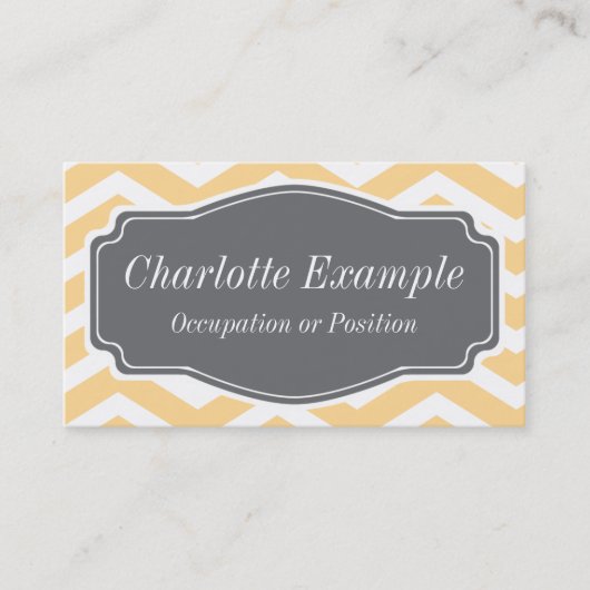 Gelbgraue Zickzack Persönliche Visitenkarte (Vorderseite)