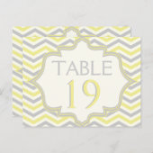 Gelbgraue Zickzack zigzag Hochzeit Tischnummer (Vorne/Hinten)