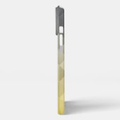 Gelbgraues Cooles geometrisches Muster Monogramm iPhone Hülle (Linke Seite)