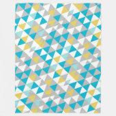 Gelbgraues, modernes, Abstraktes Dreieck-Muster Fleecedecke (Vorderseite)