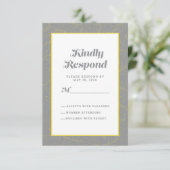 Gelbgraues Muster | Abstrakt Modern Geometric RSVP Karte (Stehend Vorderseite)