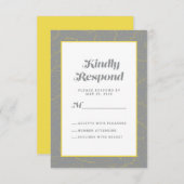 Gelbgraues Muster | Abstrakt Modern Geometric RSVP Karte (Vorne/Hinten)