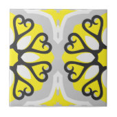 Gelbgraues weißes Mosaikmuster Fliese (Vorderseite)