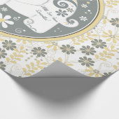 Gelbgrauweißer extravaganter Elefant Geschenkpapier (Ecke)