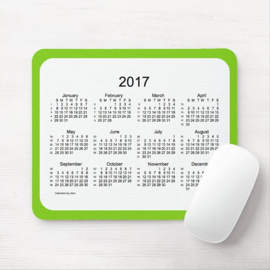 Gelbgrün 2017 52 Wochen-Kalender durch Janz Mousepad (Mit Mouse)