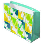 Gelbgrün abstrakt große geschenktüte (Rückseite Schrägansicht)