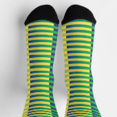 Gelbgrün-blaues Streifenmuster Socken (Oben)