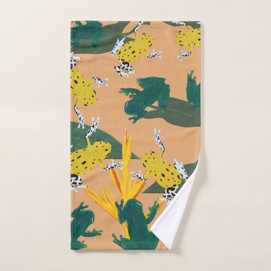 Gelbgrün-Frosch-Muster Badhandtuch Set (Handtuch)